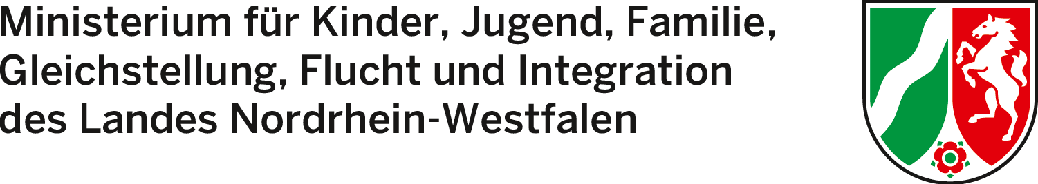 Logo des Ministeriums für Kinder, Jugend, Familie, Gleichstellung, Flucht und Integration des Landes Nordrhein-Westfalen